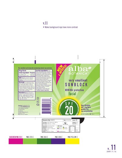 Image Of Tube Label (Sunblock Facial Spf 20)